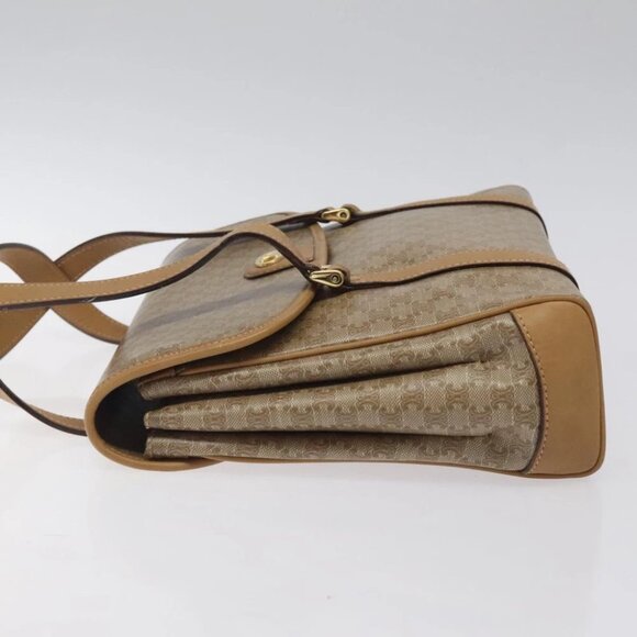 CELINE Macadam Canvas Hand Bag Beige Gold Auth 122202 - Picture 7 of 15